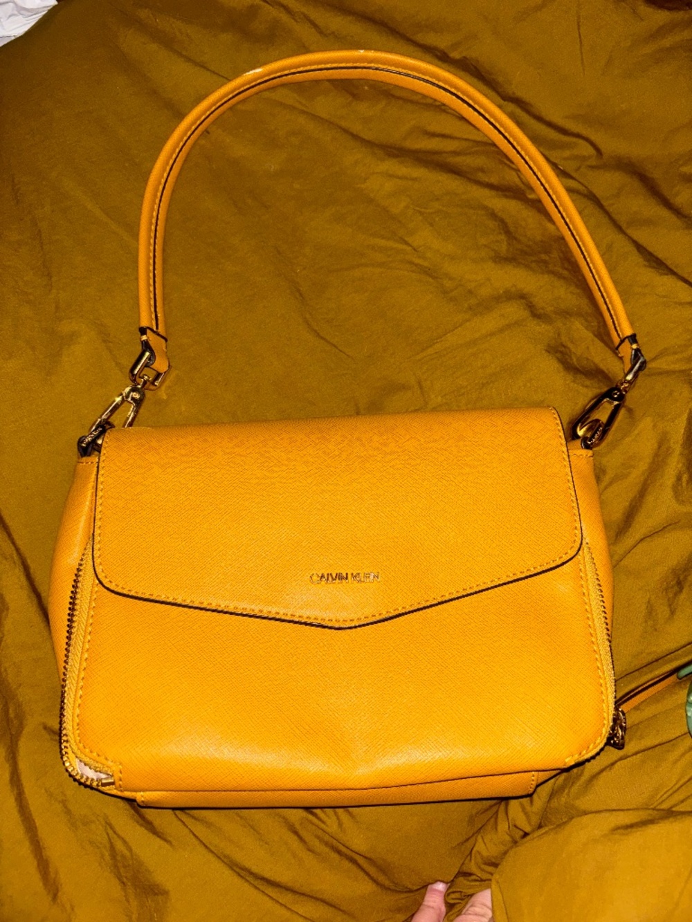 Calvin Klein Mustard Yellow  Shoulder Bag – Gold Hardware